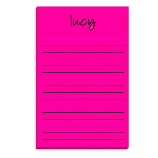 Personalized Neon Pink Notepad